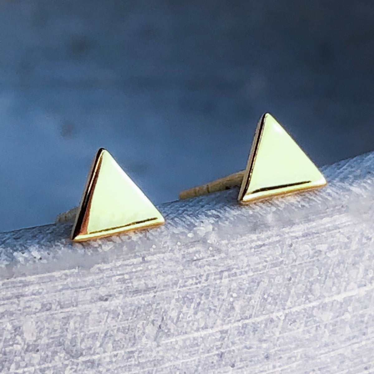 Geometric Mini Stud Earrings - 925 Sterling Gold Gold-Plated - OHR925-35