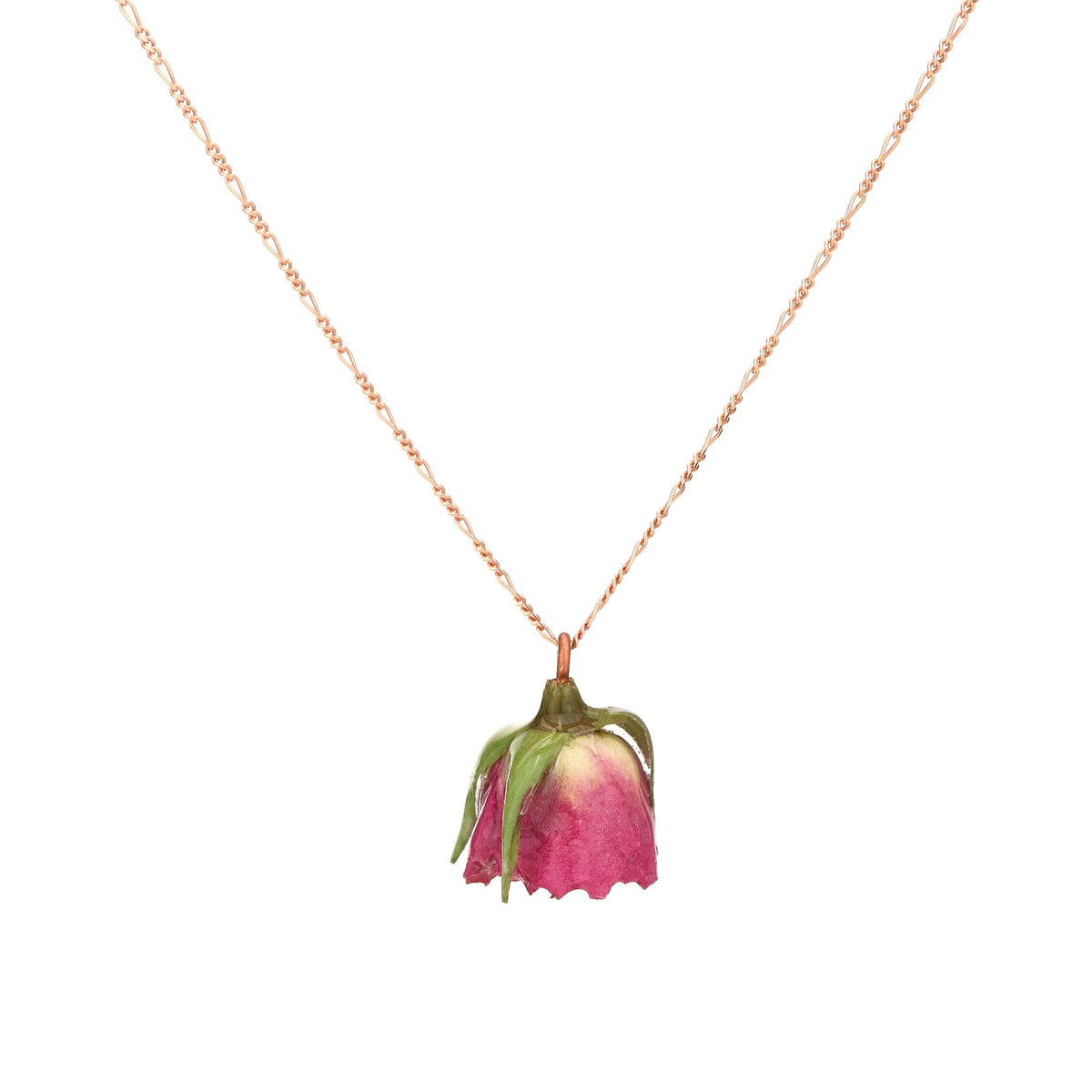 925 Sterling rose gold-plated Necklace "real Rose" K925-50