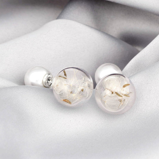 Double ear plug beads and puff flowers - elegant terrarium botanical…