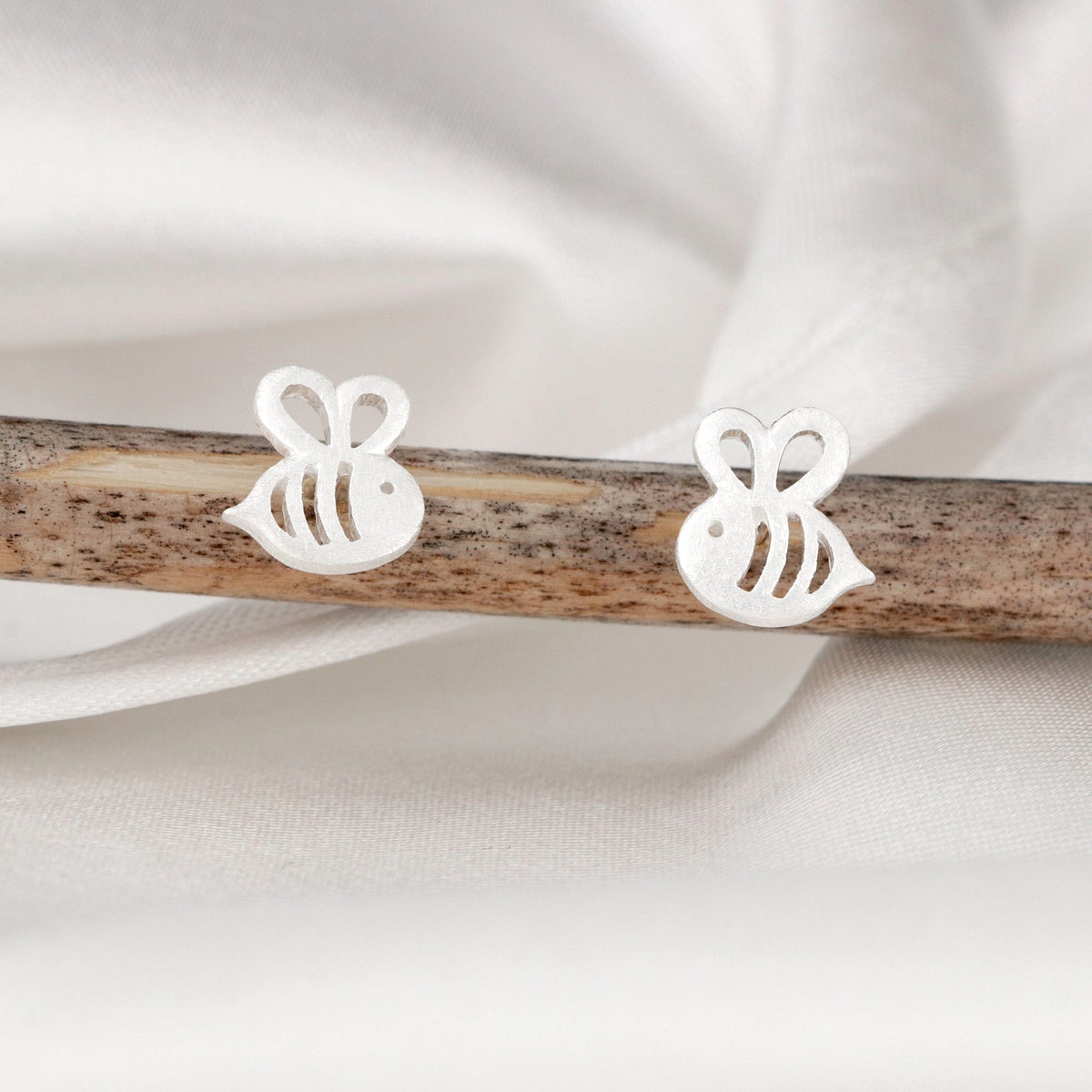 Bee Mini Stud Earrings - 925 Sterling Silver - OHR925-90