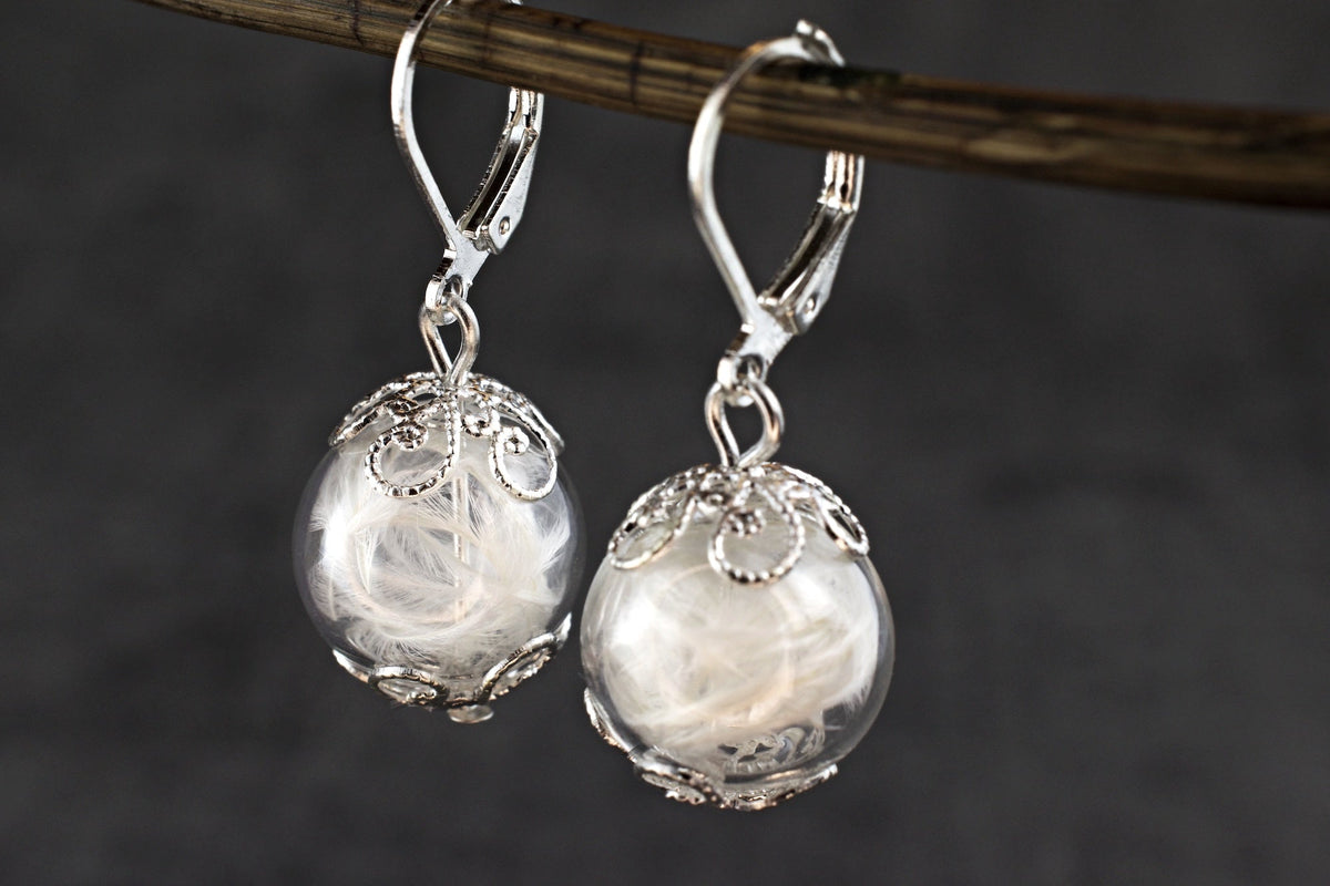 Real Feather Earrings - Angel Wings - VINOHR-24