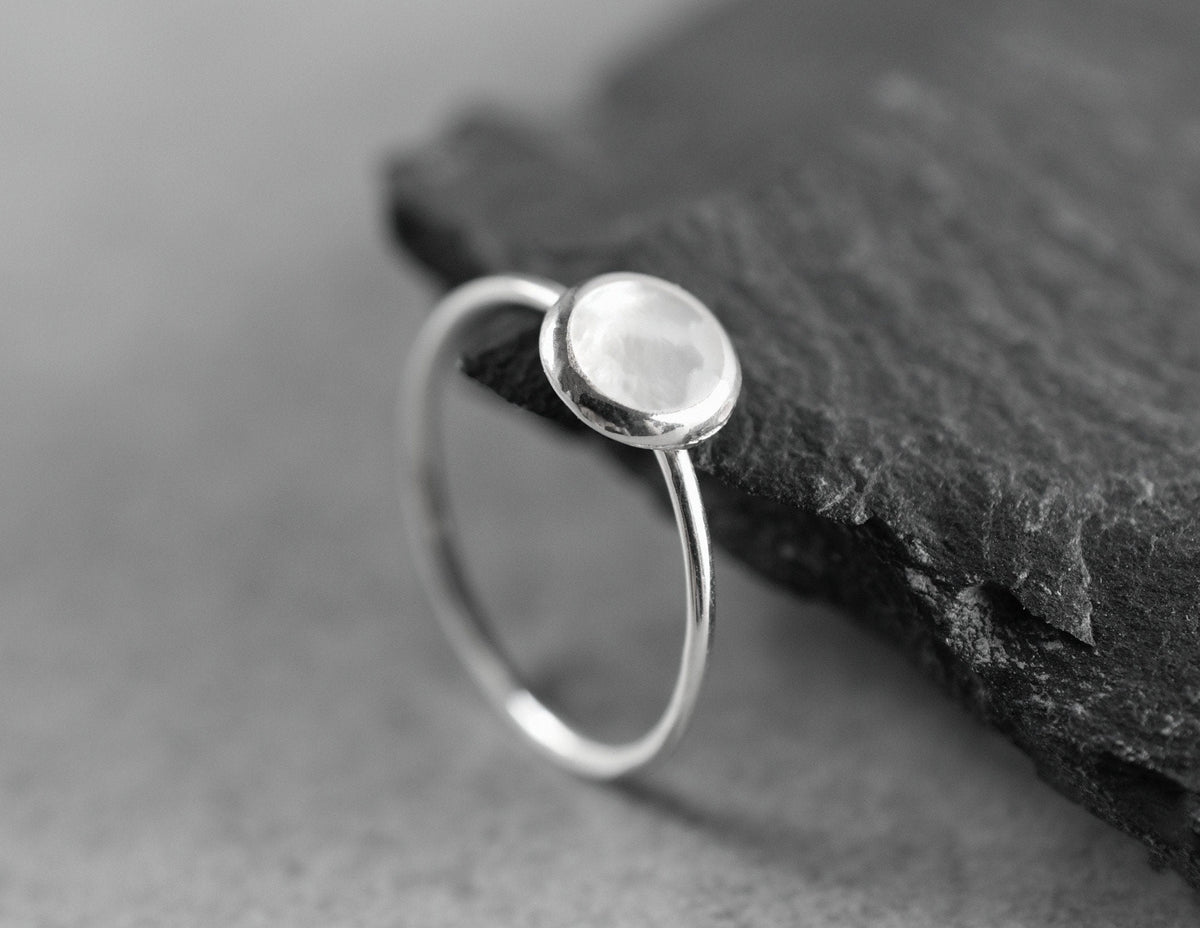 Mother of Pearl Ring - 925 Sterling Silver - Minimalist Jewelry - RG925-12