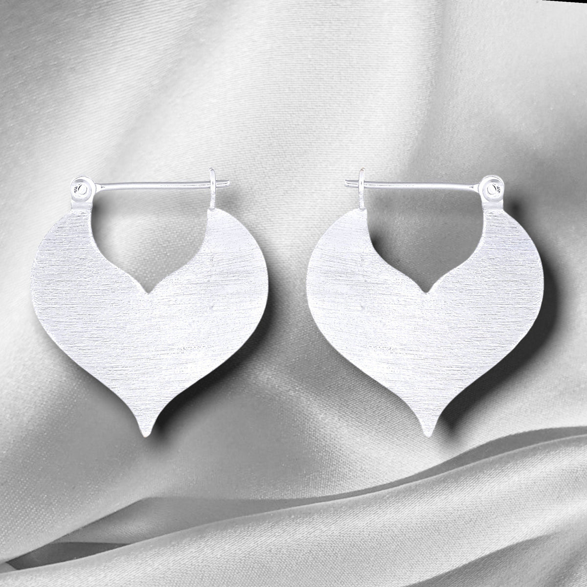 Minimalist Drop Earrings - 925 Sterling Silver Brushed Sultan 1001 Nights Arabian Style OHR925-87