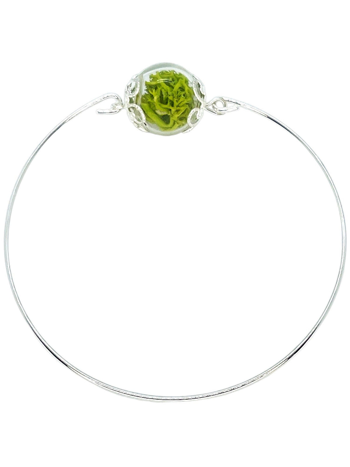 Genuine Green Moss Bangle - Minimalist Nature Jewelry - RETARM-28