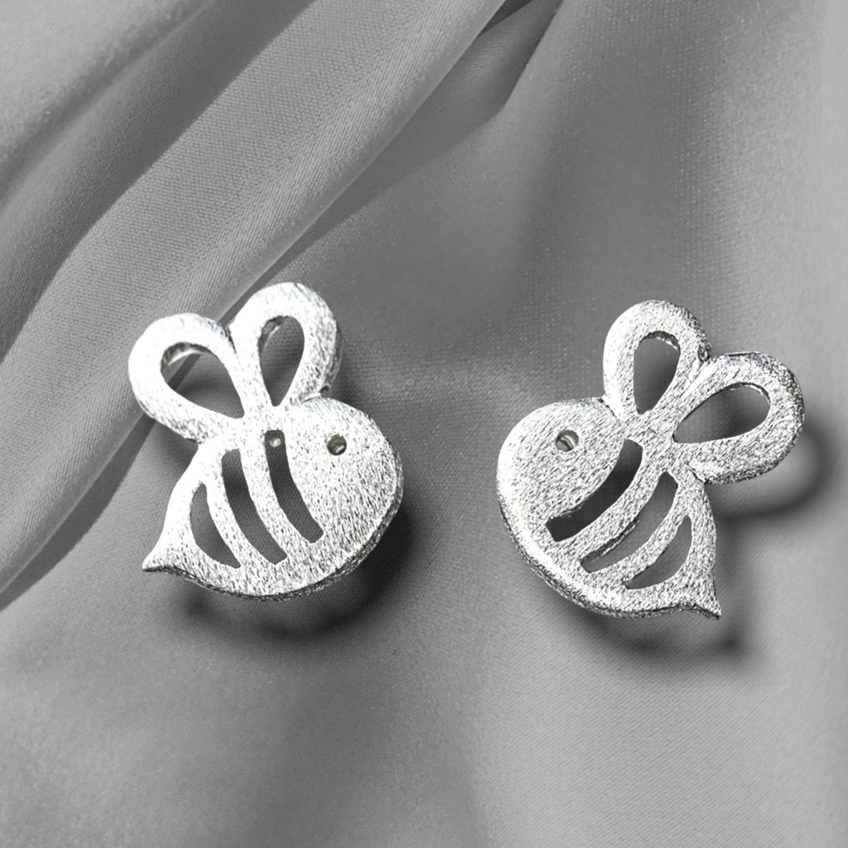 Bee Mini Stud Earrings - 925 Sterling Silver - OHR925-90