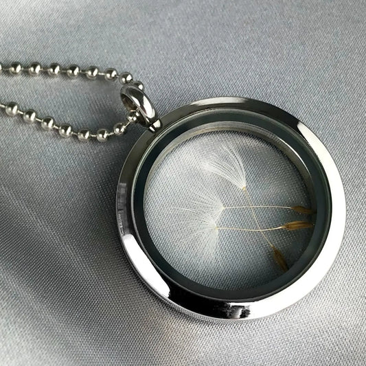 Real Dandelion Medallion Ball Chain