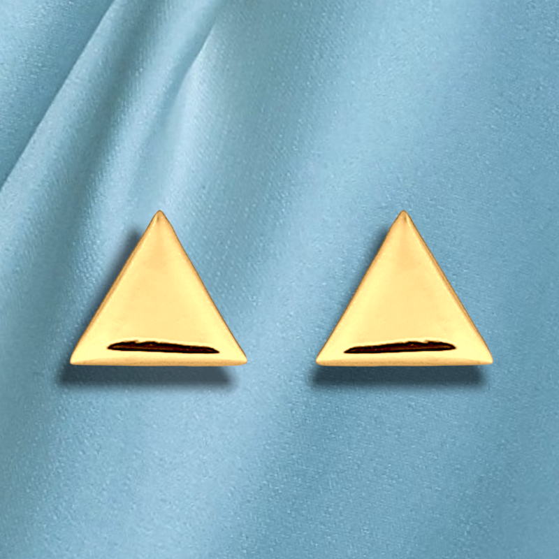 Geometric Mini Stud Earrings - 925 Sterling Gold Gold-Plated - OHR925-35