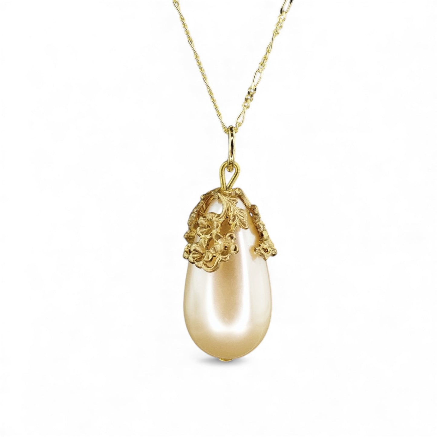 Vintage Teardrop Pearl Necklace 18k Gold Plated | 925 Sterling…