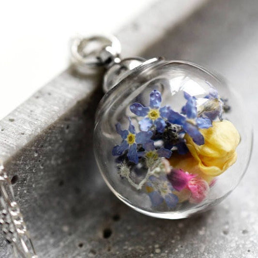 Wildflowers Necklace - Colorful Flowers Forget-Meinnicht Jasmine 925…