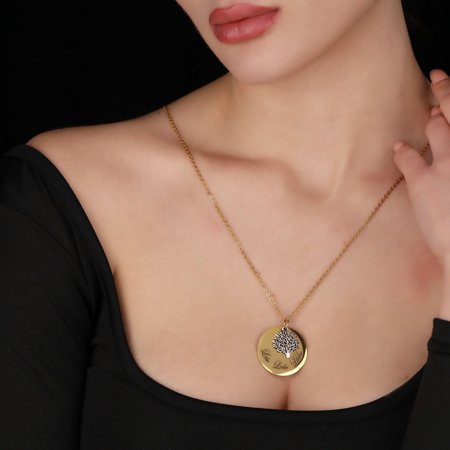 Live Love Laugh — Gold-Plated Stainless Steel Chain with Engravable…