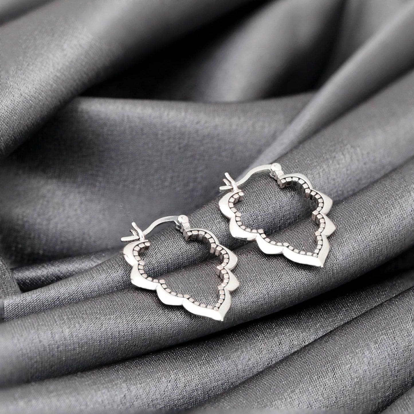 Drop Aura Ornament Earrings - 925 Sterling Silver Oriental Fairytale…