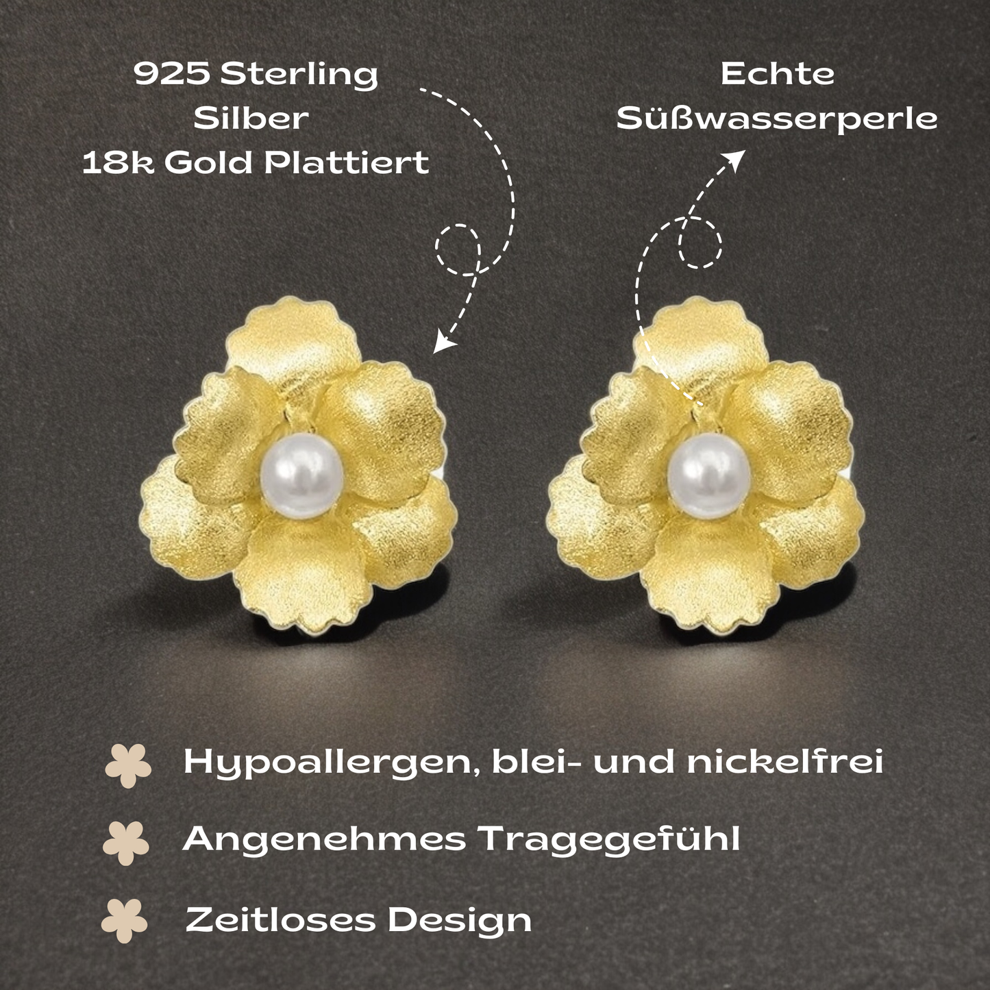 Elegant Floral 925 Sterling Silver Stud Earrings with Freshwater…