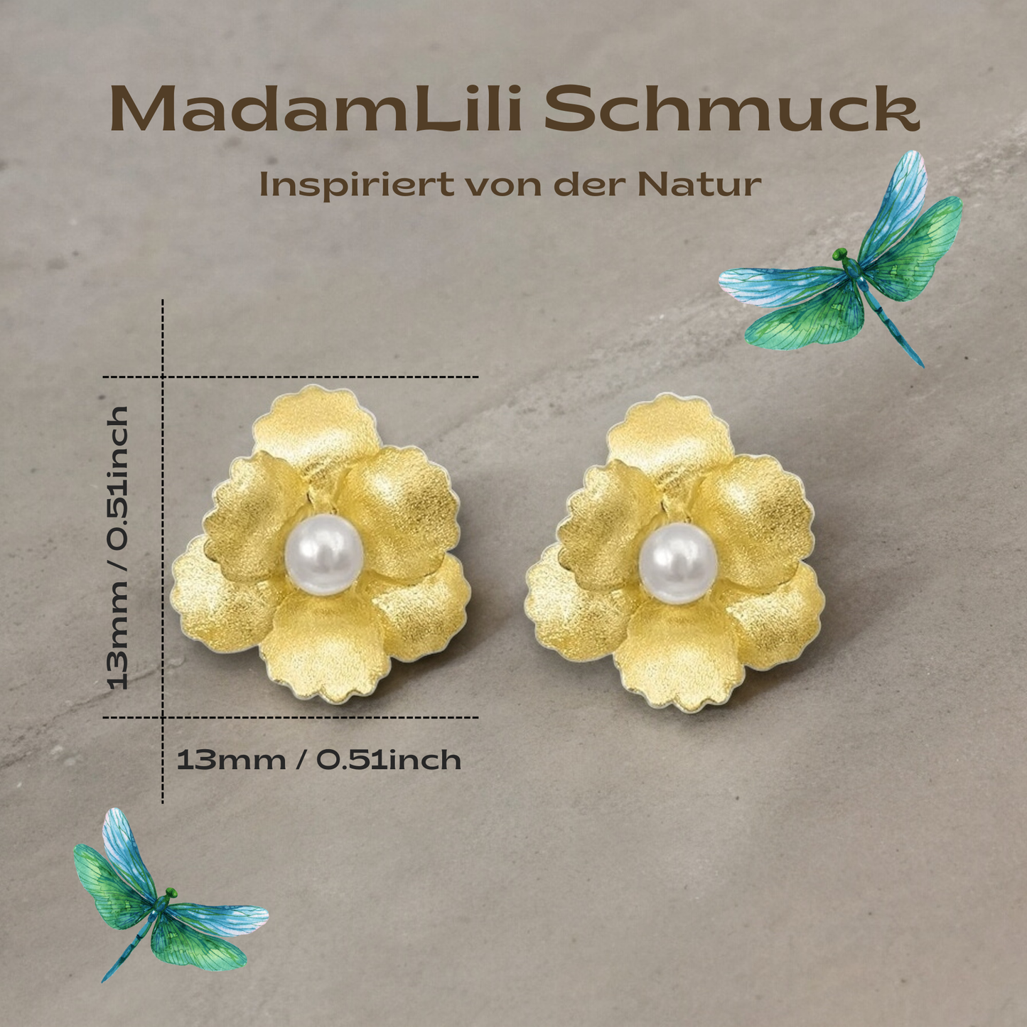 Elegant Floral 925 Sterling Silver Stud Earrings with Freshwater…