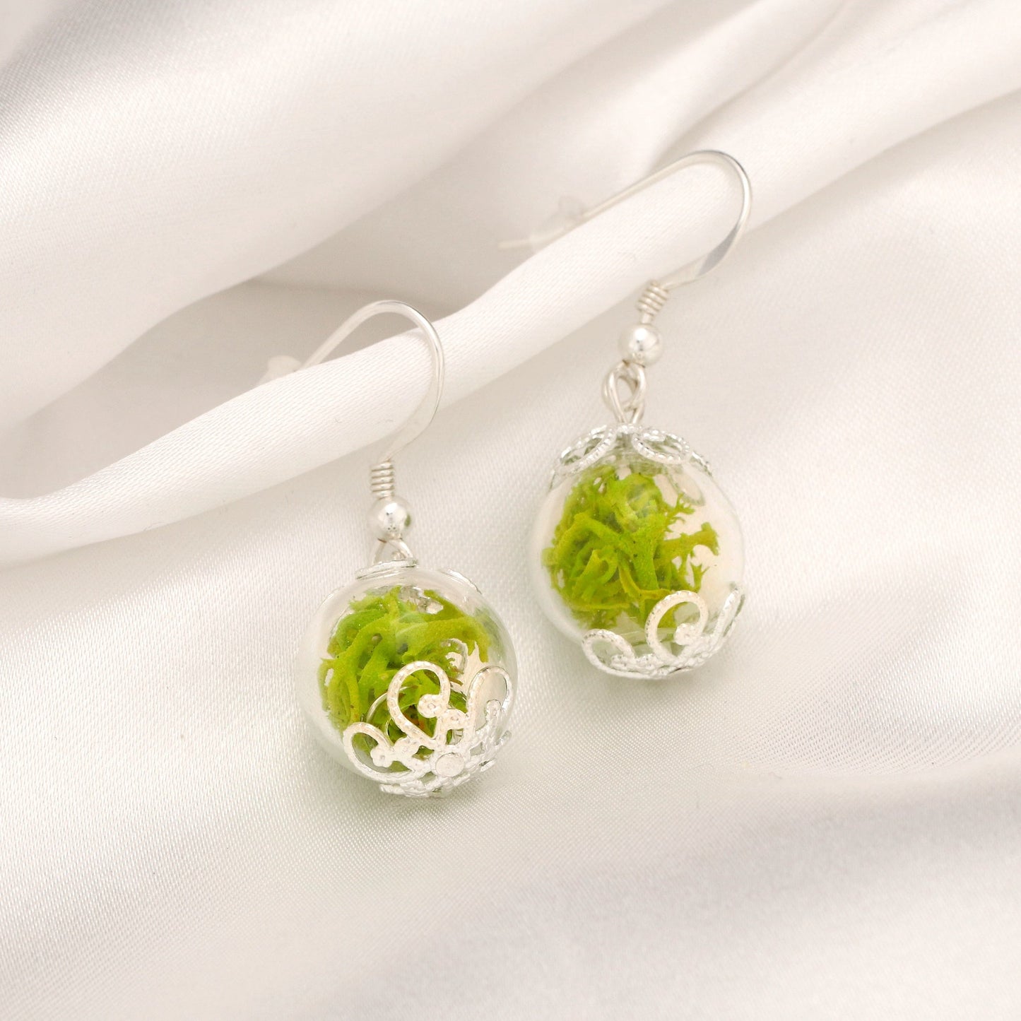 Real Moos Earrings - 925 Sterling Silver Jewelry - Botanical…