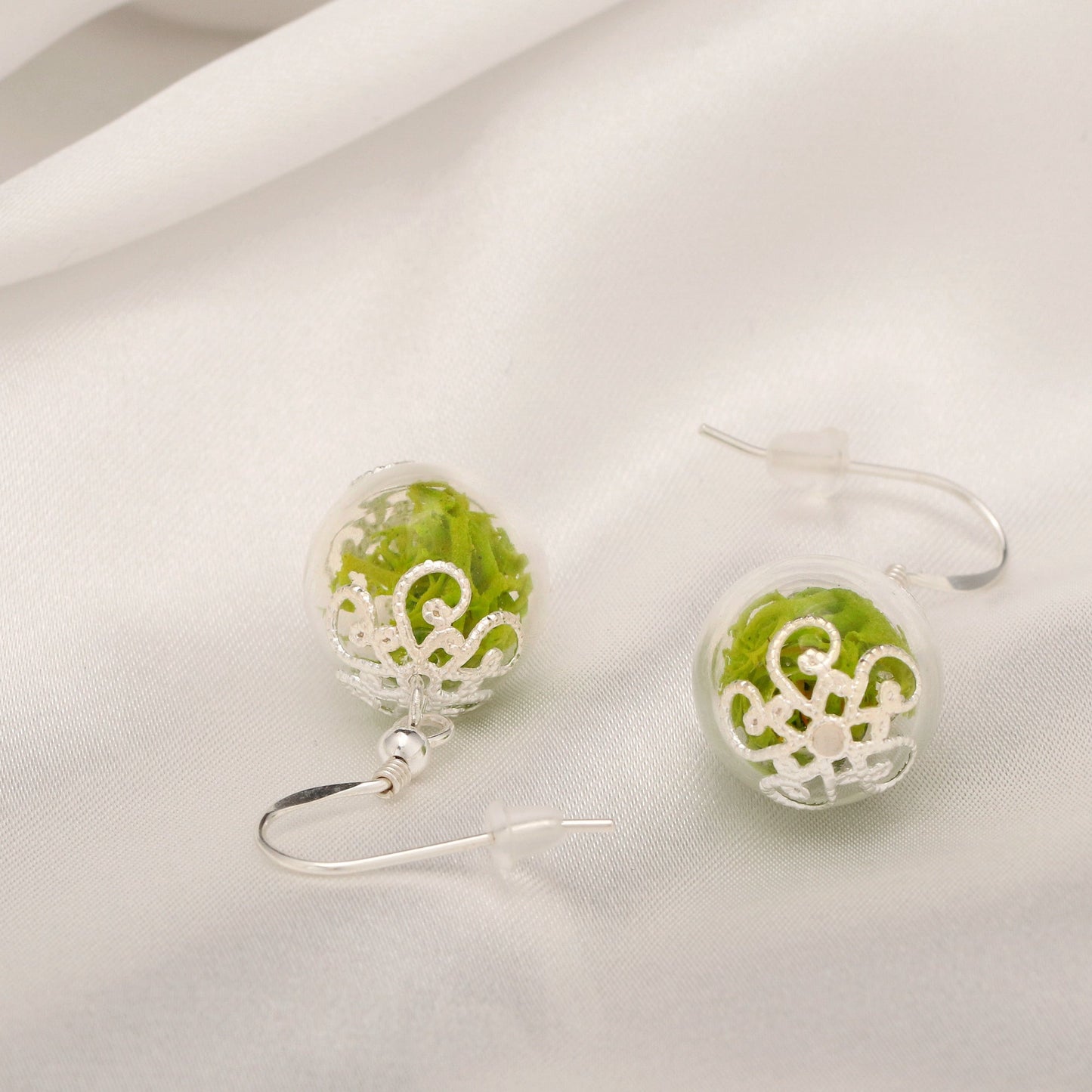 Real Moos Earrings - 925 Sterling Silver Jewelry - Botanical…