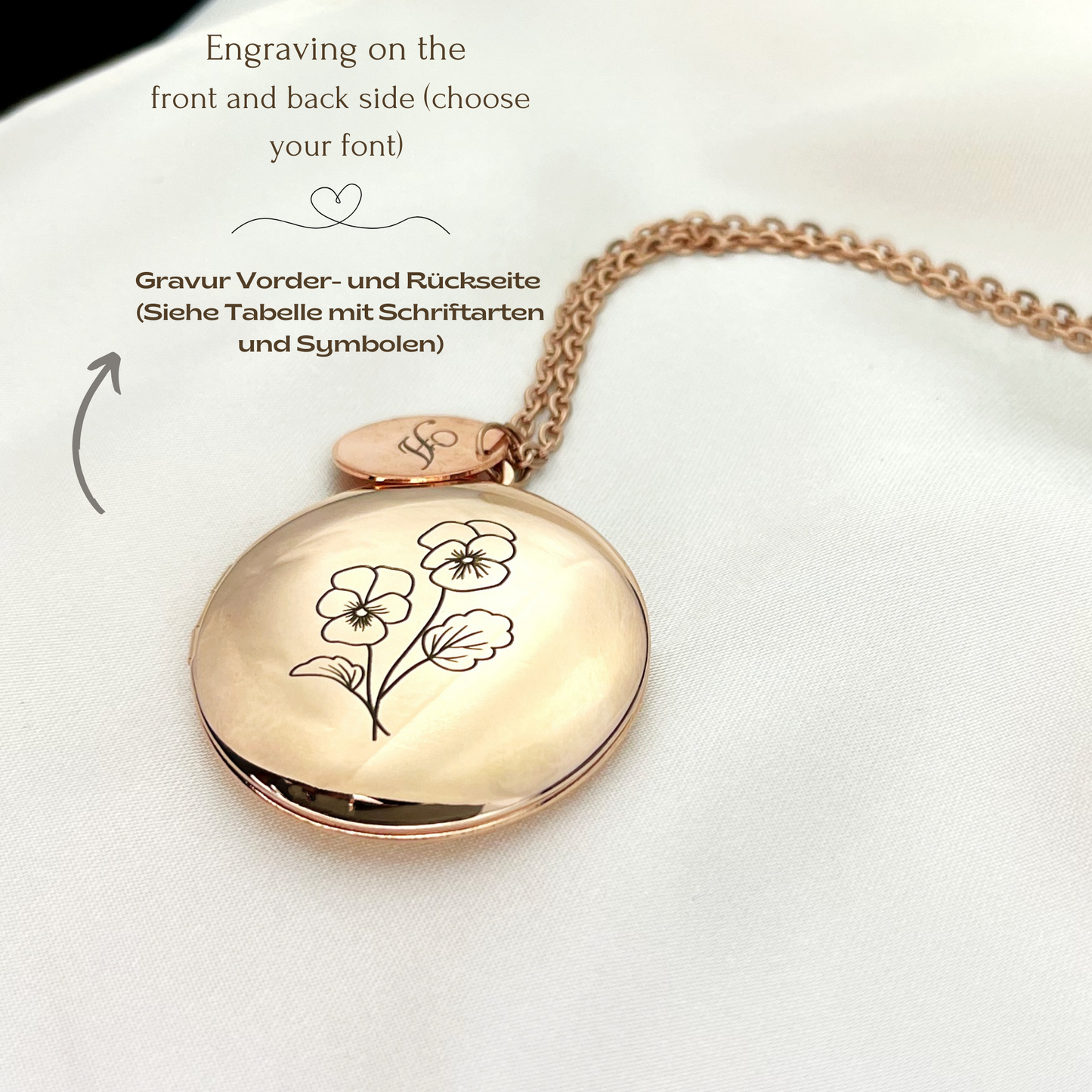 Personalized BIRTH FLOWER Photo Locket Necklace with Photo Service…