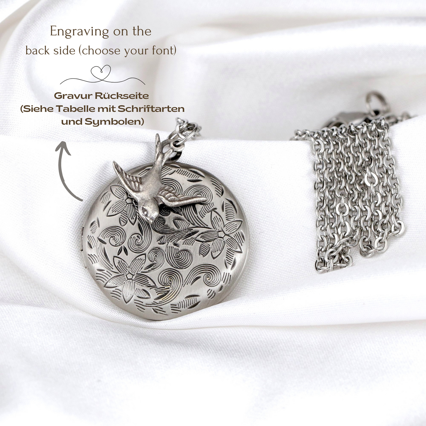 Altsilber photo medallion necklace incl. Photoservice + engraving