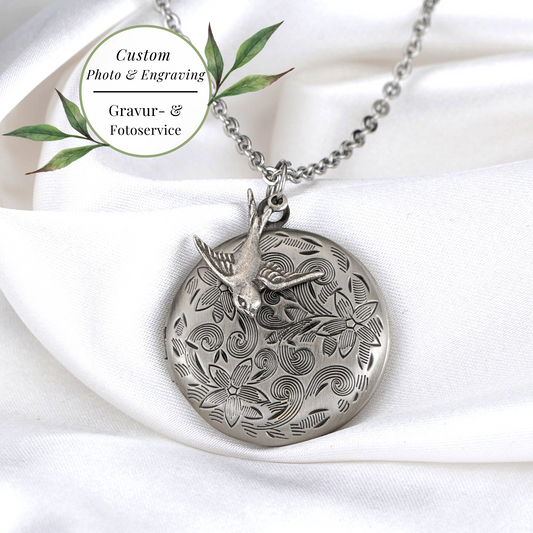 Altsilber photo medallion necklace incl. Photoservice + engraving