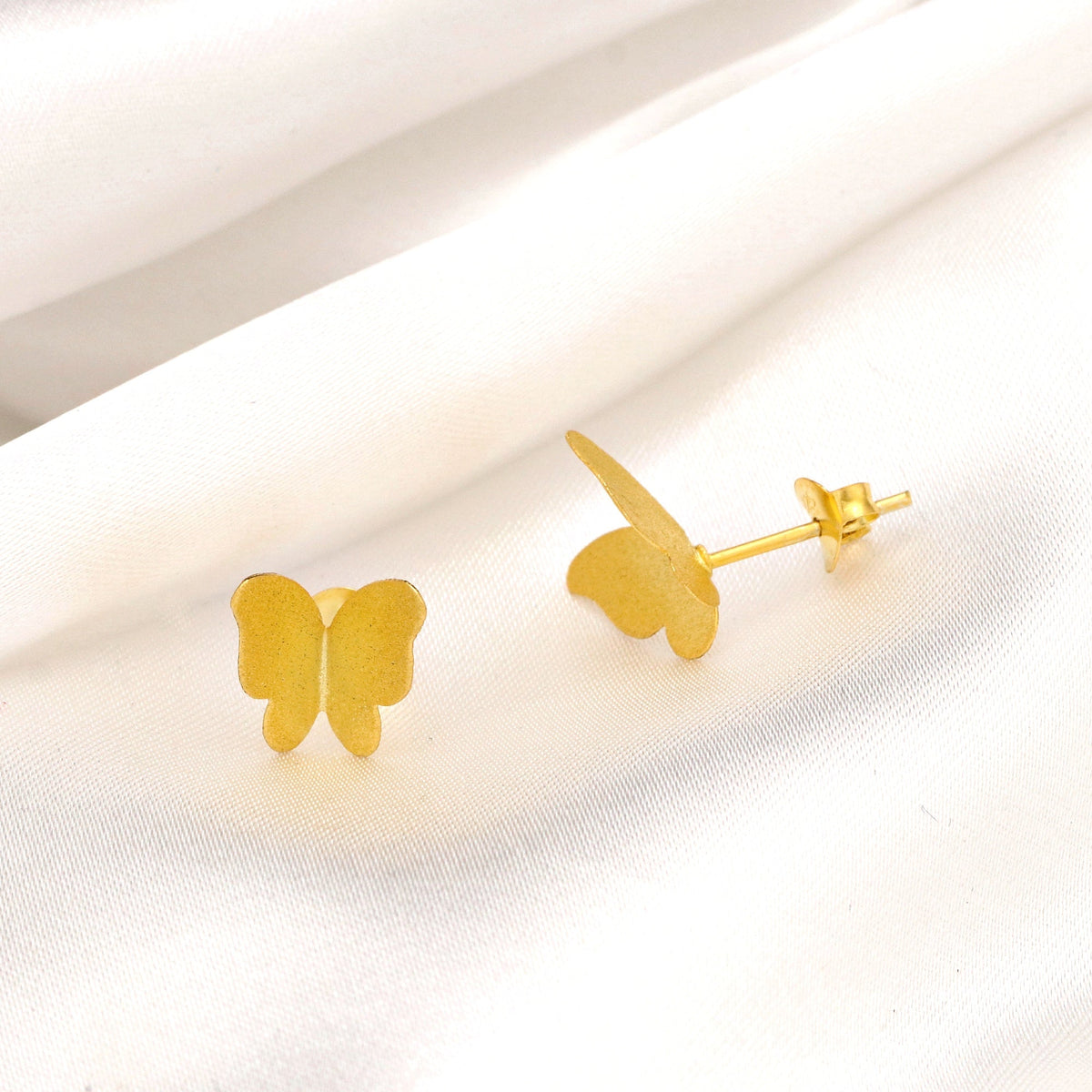 Mini Butterfly Stud Earrings - Minimalist 925 Sterling Gold-Plated Earrings - OHR925-99