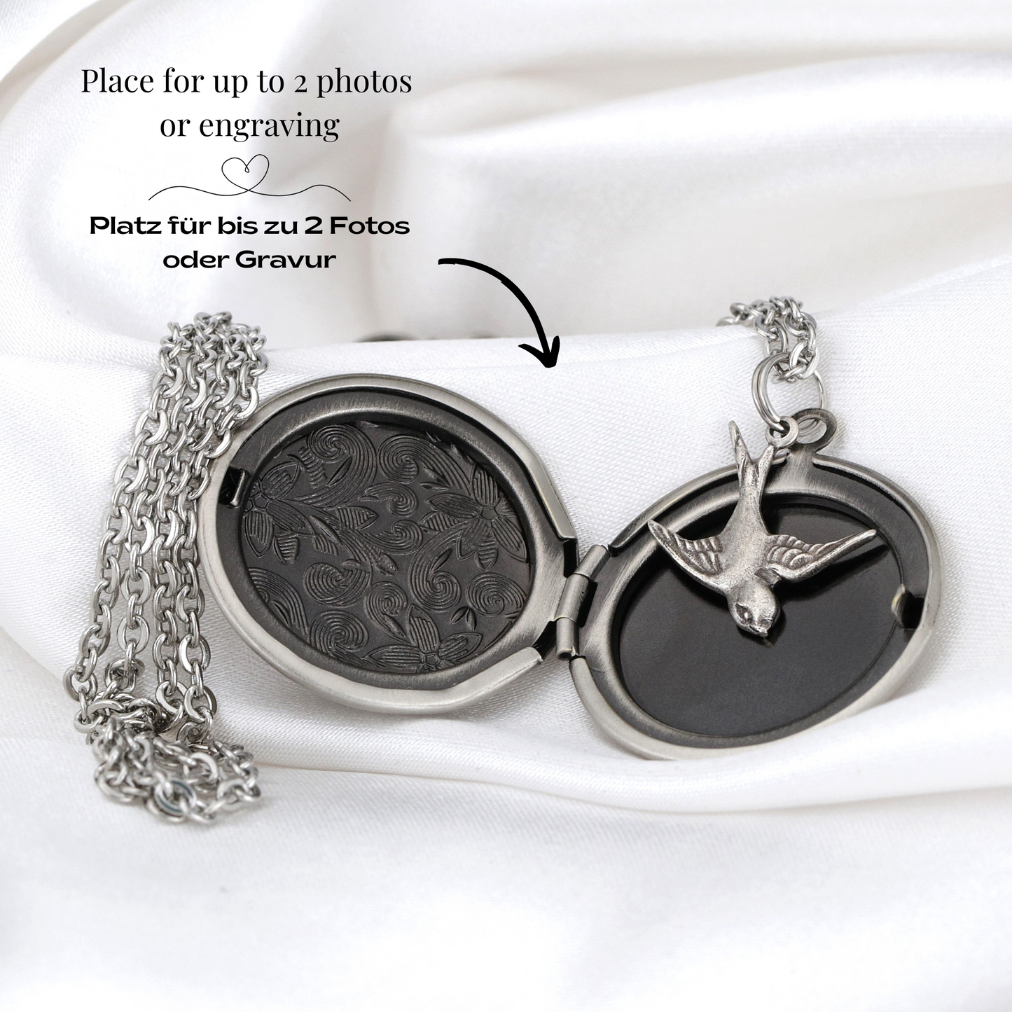 Altsilber photo medallion necklace incl. Photoservice + engraving