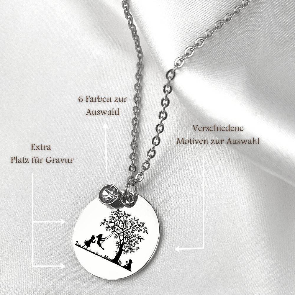 Personalizable Vintage SILHOUETTE Necklace with engraving (rose…