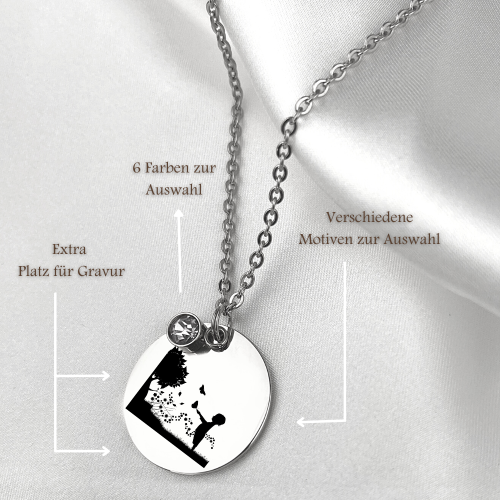 Personalizable Vintage SILHOUETTE Necklace with engraving (rose…