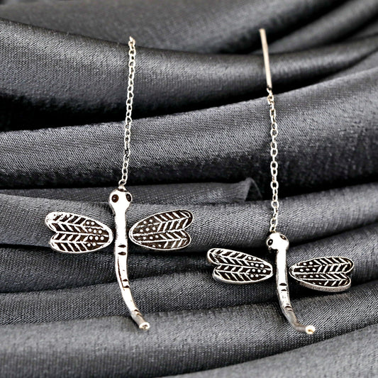 Elegant Dragonfly Drop Earrings in 925 Sterling Silver…