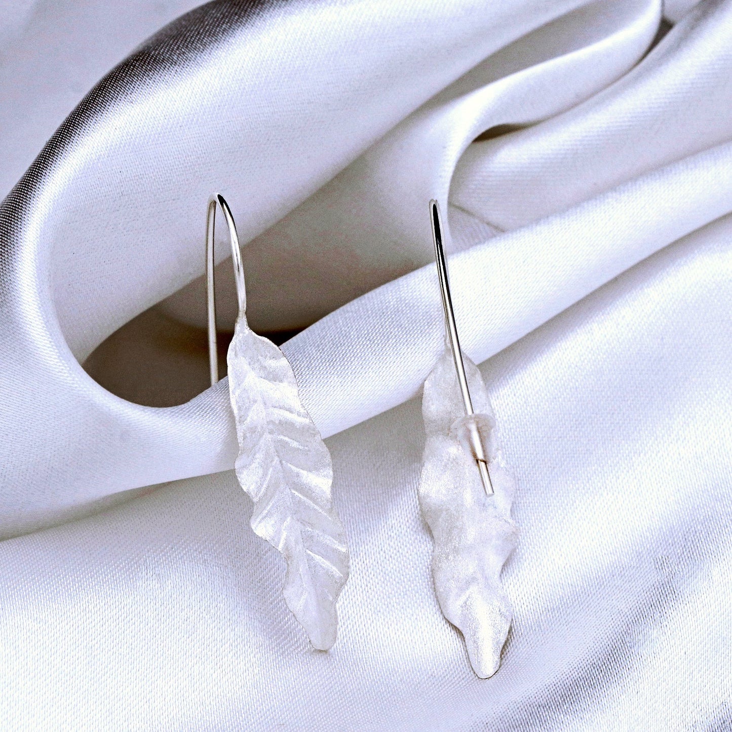 Long Leaves Earrings - 925 Sterling Silver Earrings - Elegant Nature…
