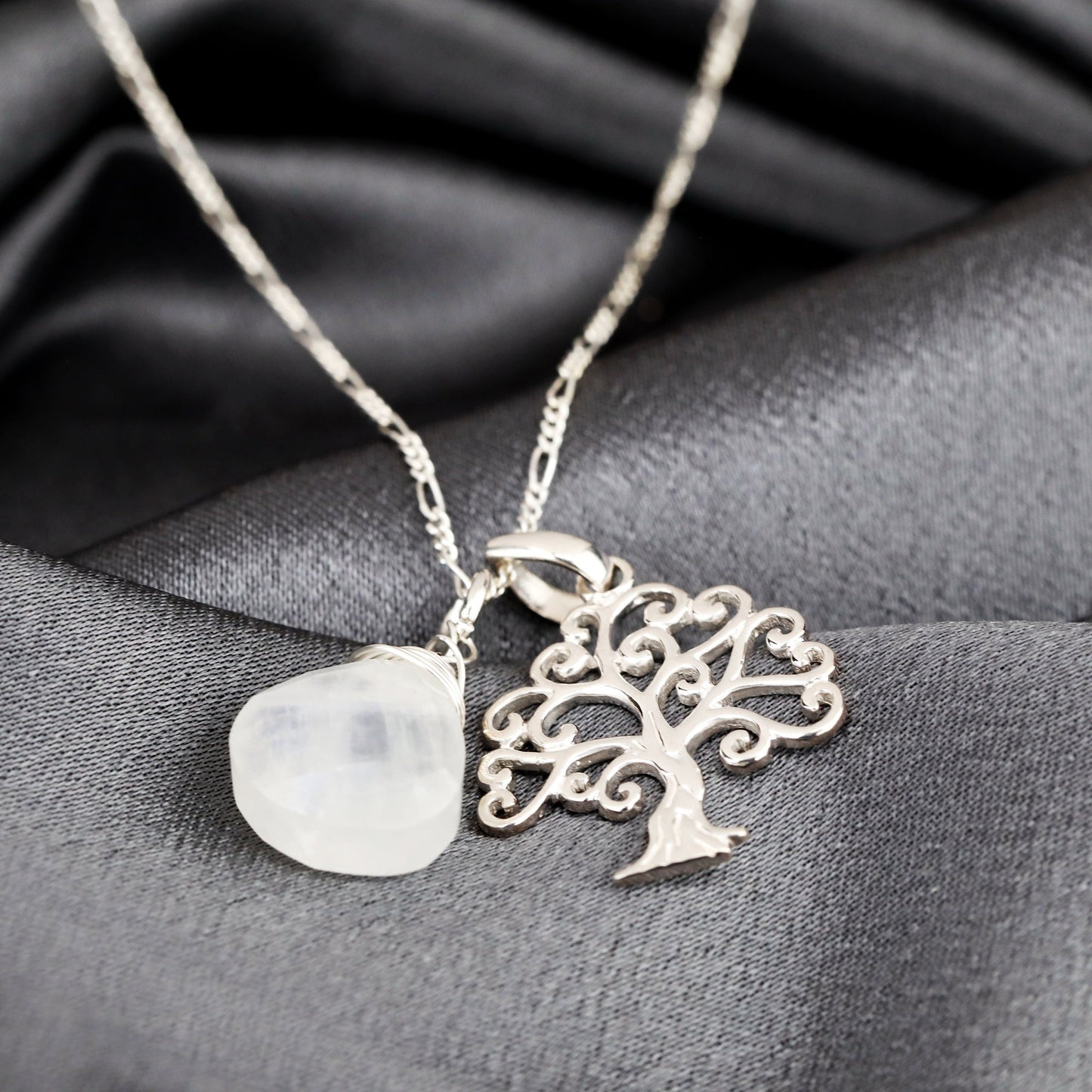 Grob & Moonstone — 925 Sterling Silver Gemstone Chain