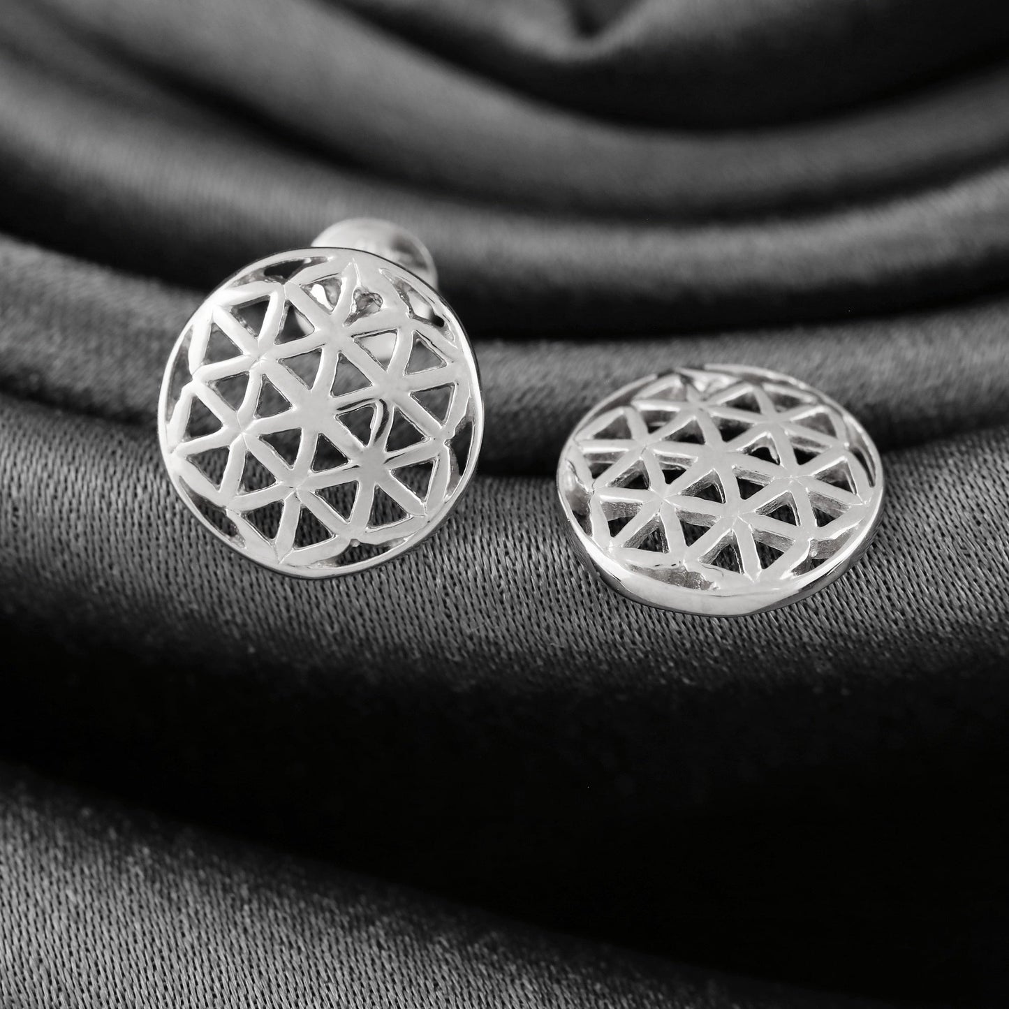 925 Sterling Silver Studs Flower of Life