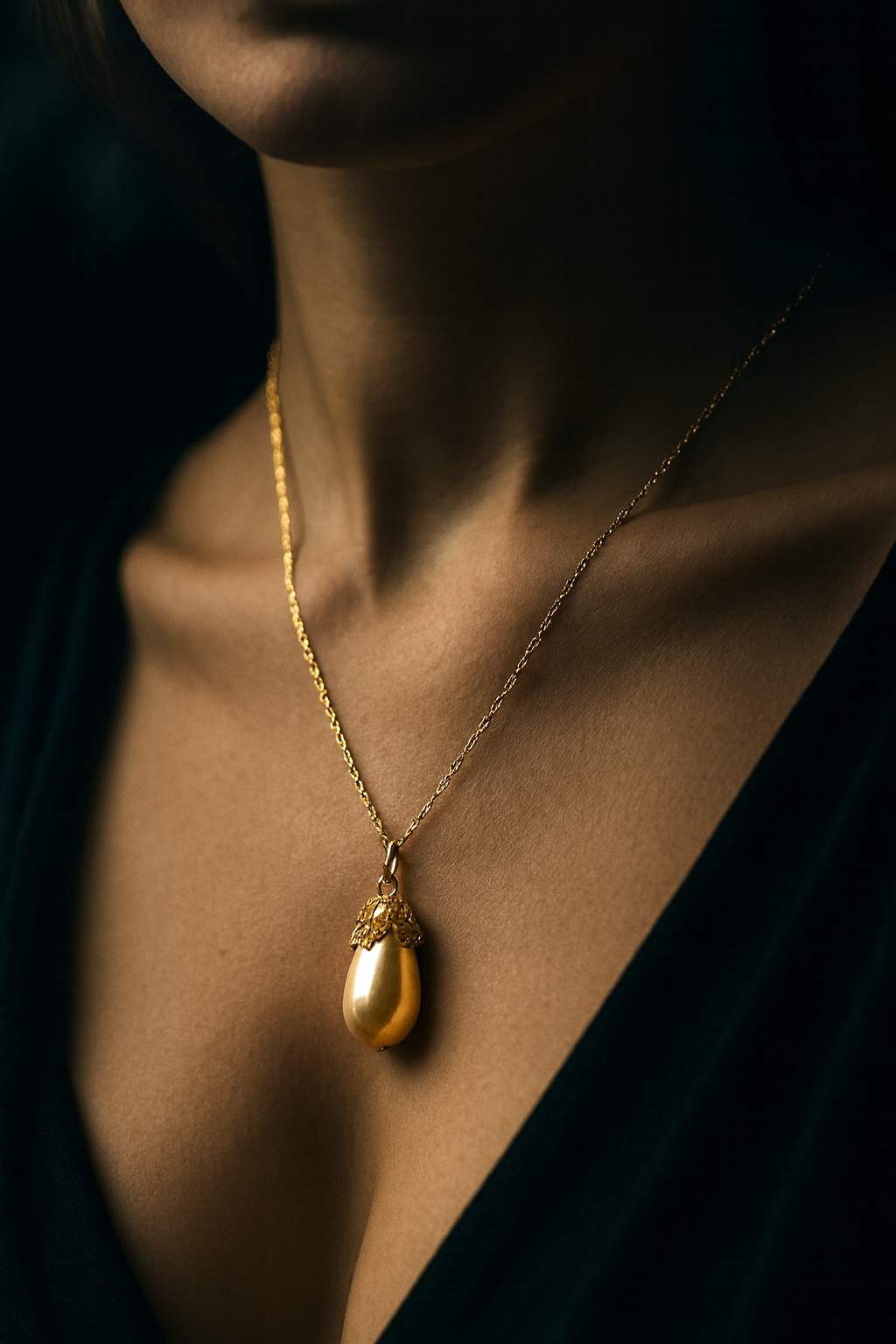 Vintage Teardrop Pearl Necklace 18k Gold Plated | 925 Sterling…