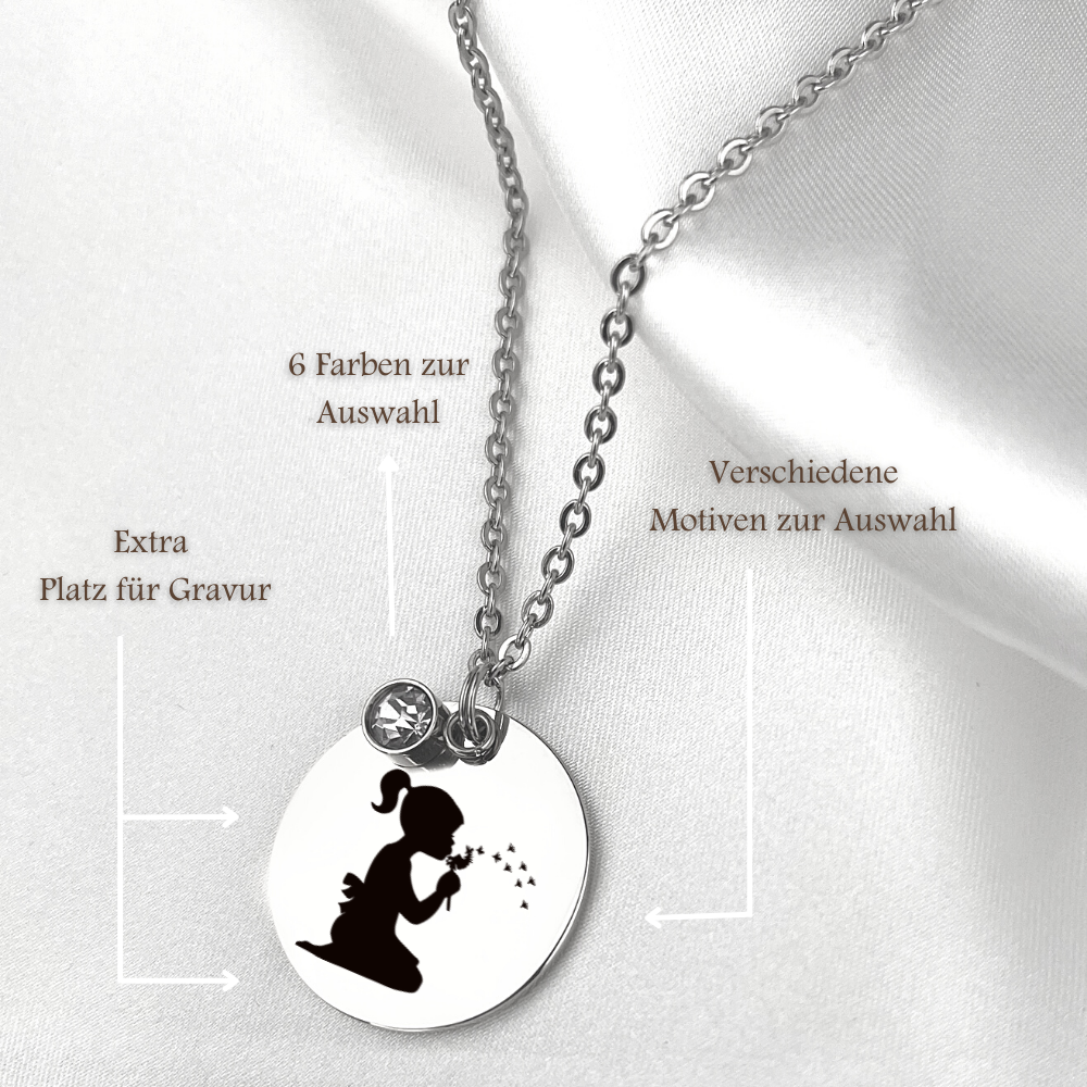 Personalizable Vintage SILHOUETTE Necklace with engraving (rose…
