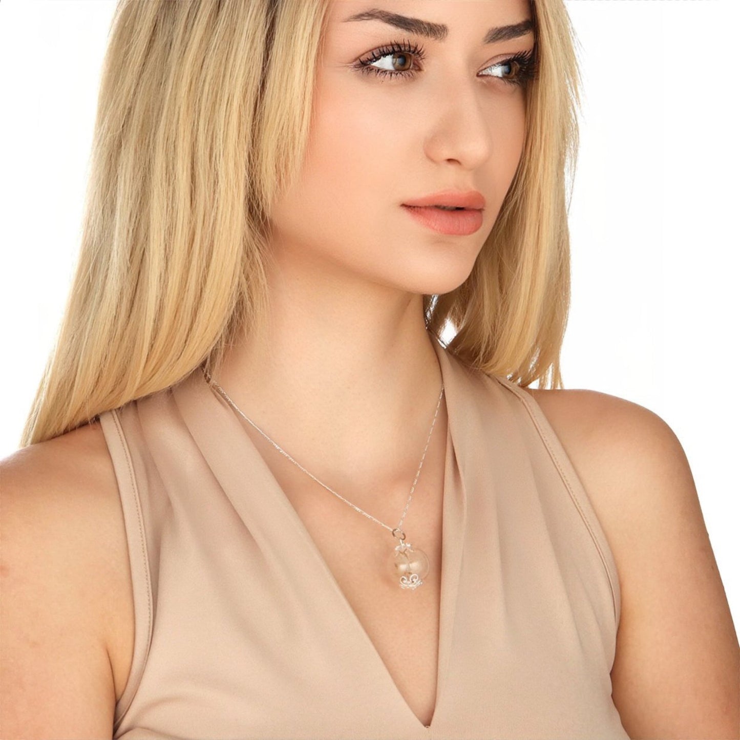 Pustflumen Seeds Pendant Necklace - 925 Sterling Silver Dried…