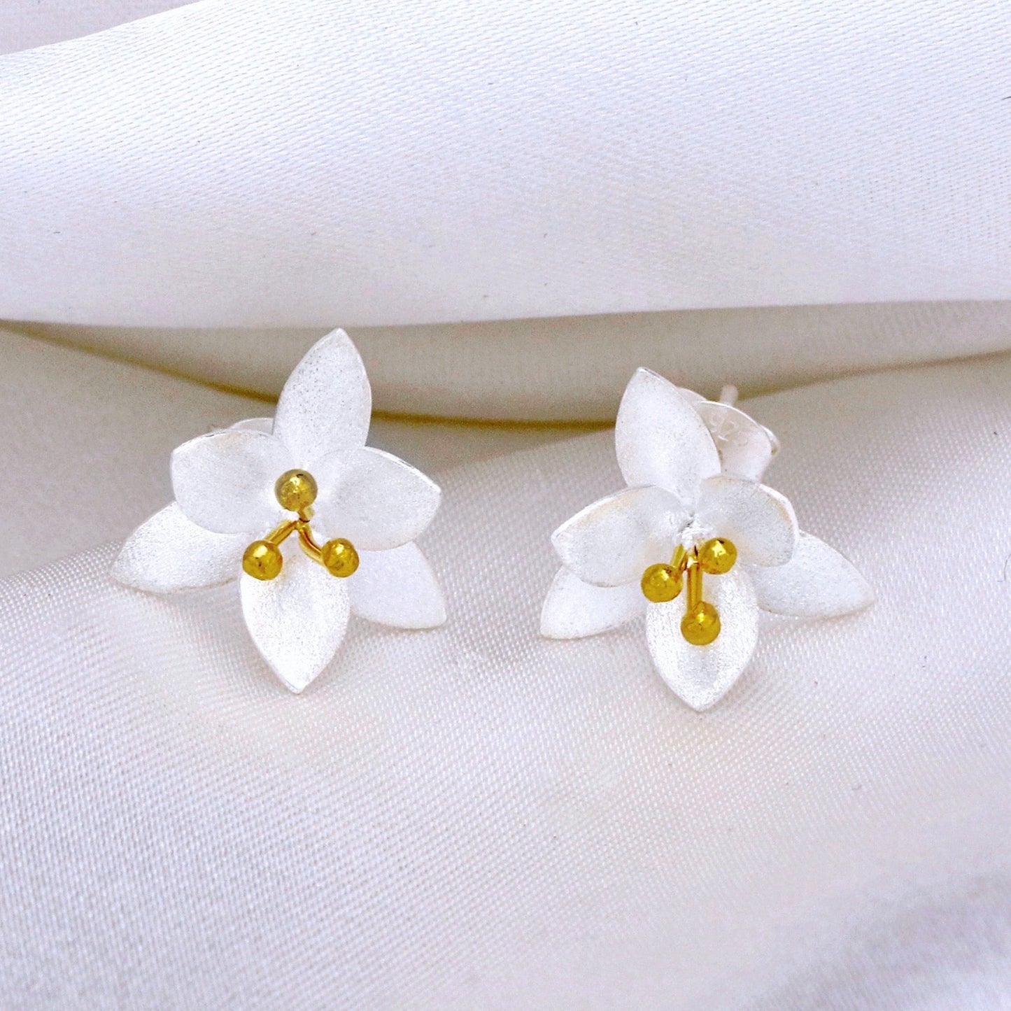 Blossoms — 925 Sterling Silver Studs Bicolor