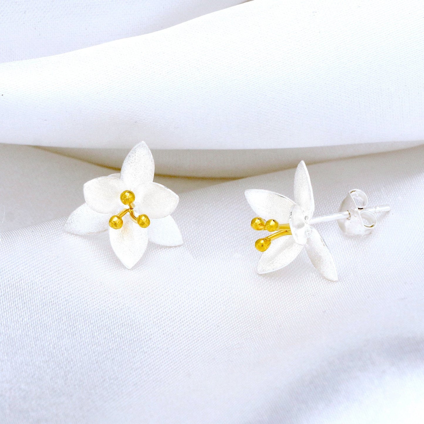 Blossoms — 925 Sterling Silver Studs Bicolor