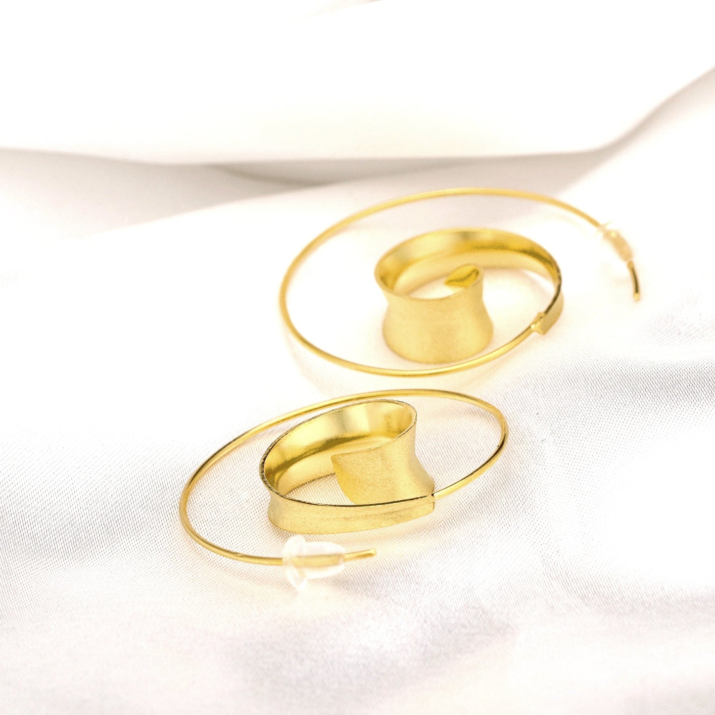 Gold Spiral Earrings - 925 Sterling Gold Gold Plated Creole…