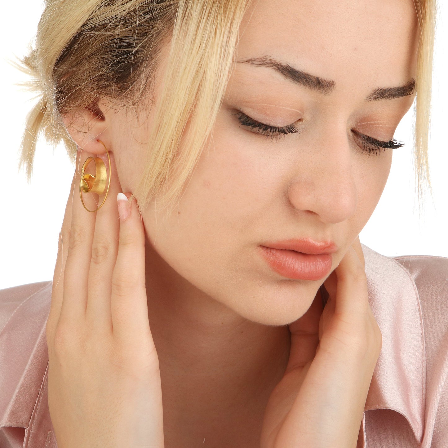 Gold Spiral Earrings - 925 Sterling Gold Gold Plated Creole…