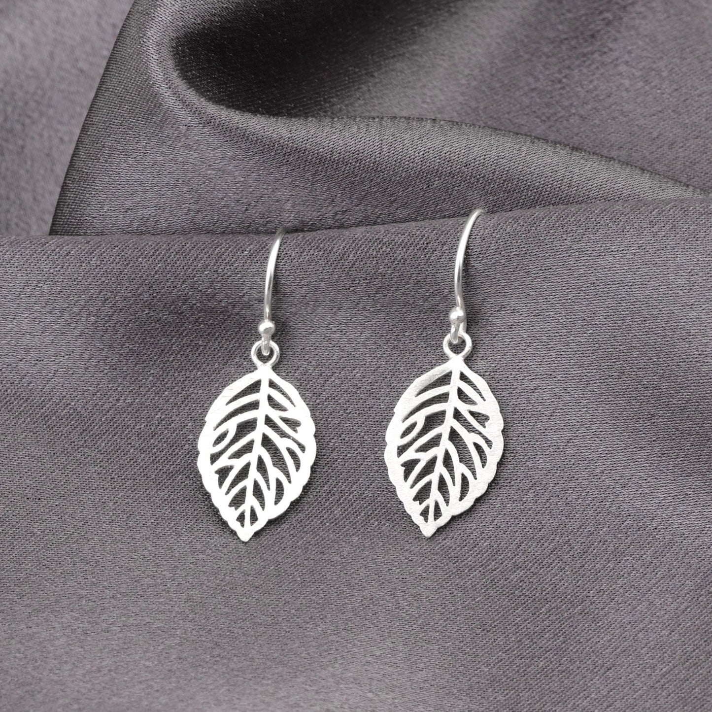 silver leaves — 925 sterling earrings