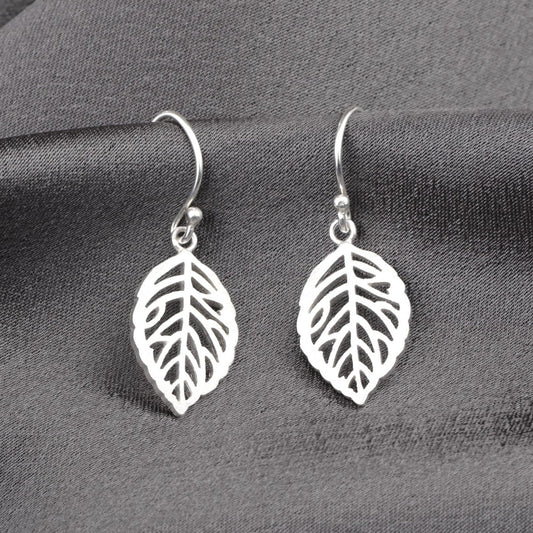 silver leaves — 925 sterling earrings