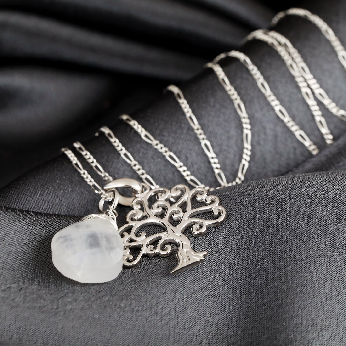 Grob & Moonstone — 925 Sterling Silver Gemstone Chain