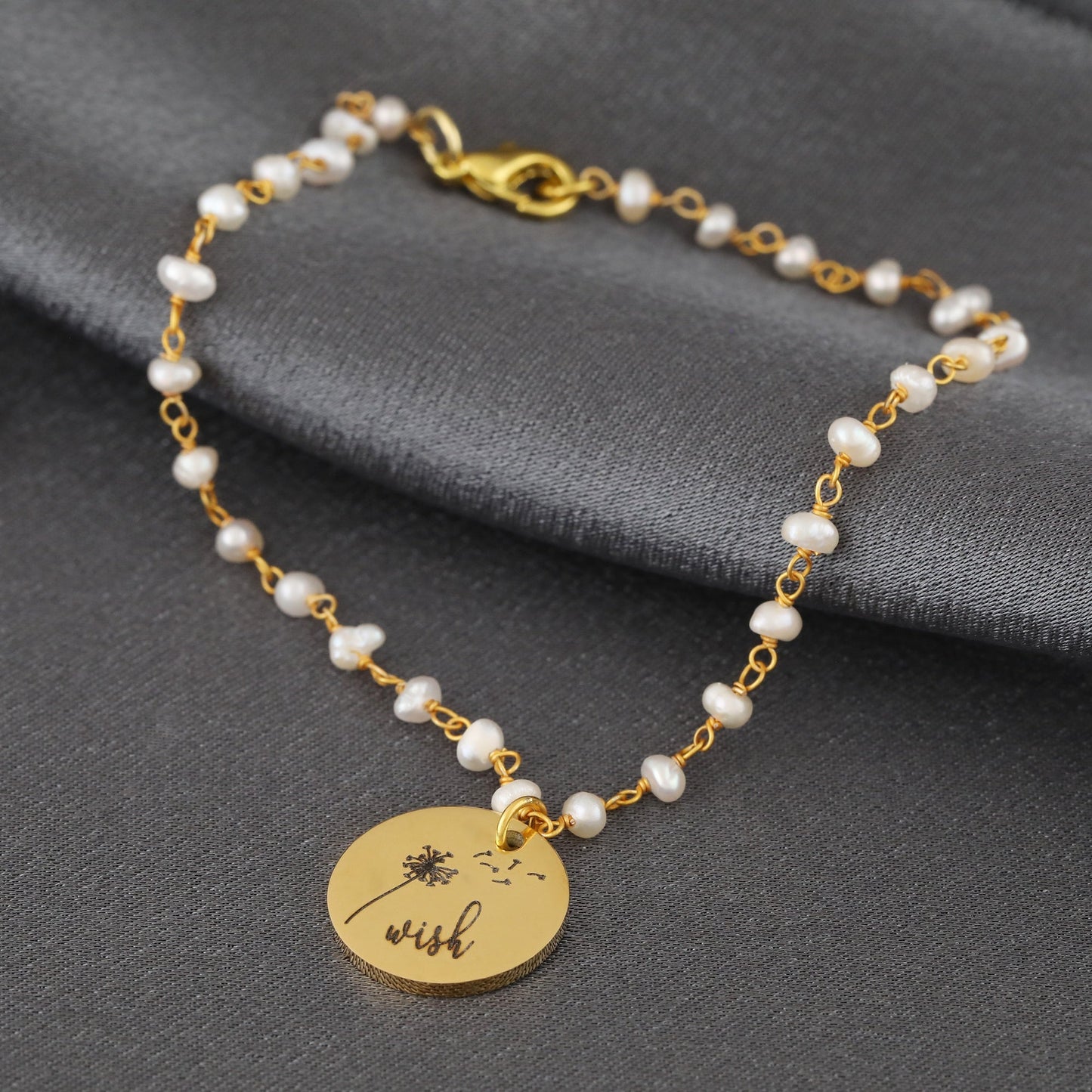 Freshwater Pearl Bracelet Personalized with Engraving RETARM-42