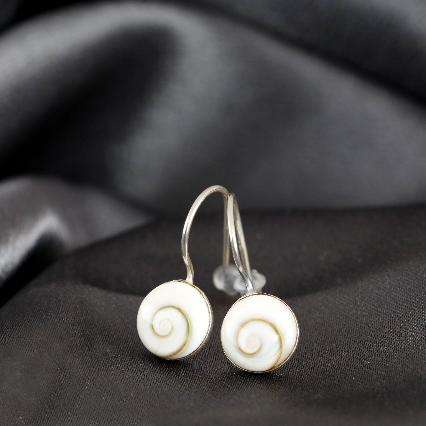 Shiva Eyes Earrings - 925 Sterling Silver Minimalist Shell Ocean…