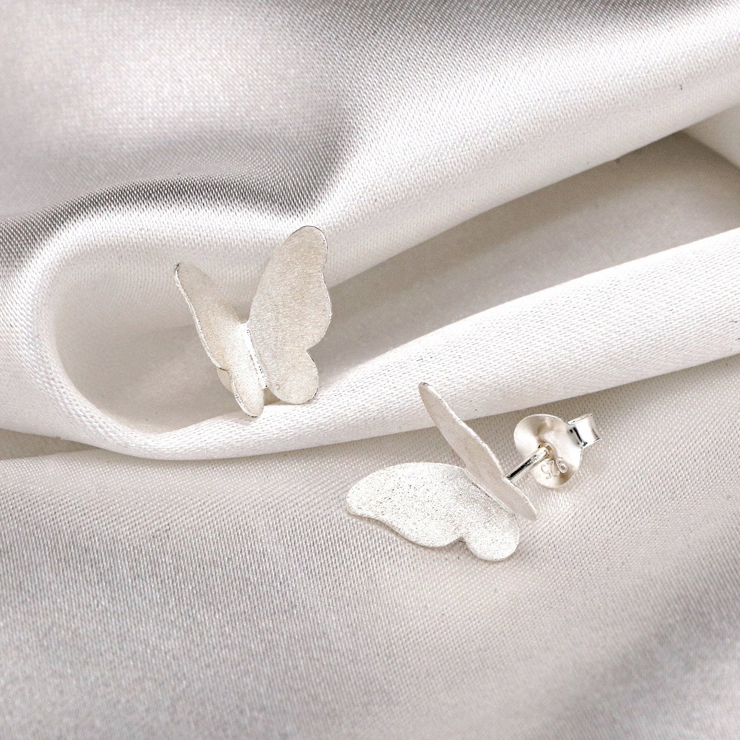 Mini Butterflies Stud Earrings - Minimalist 925 Sterling Silver…