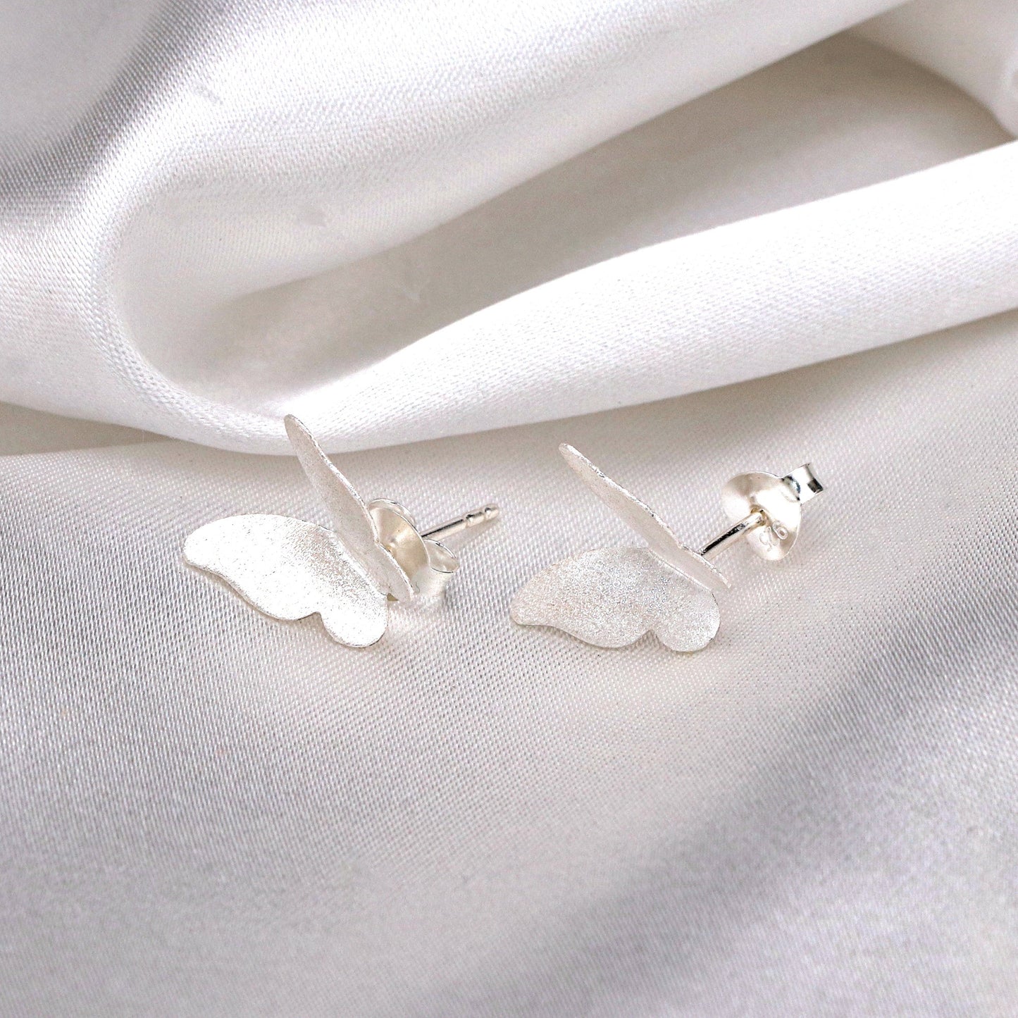 Mini Butterflies Stud Earrings - Minimalist 925 Sterling Silver…