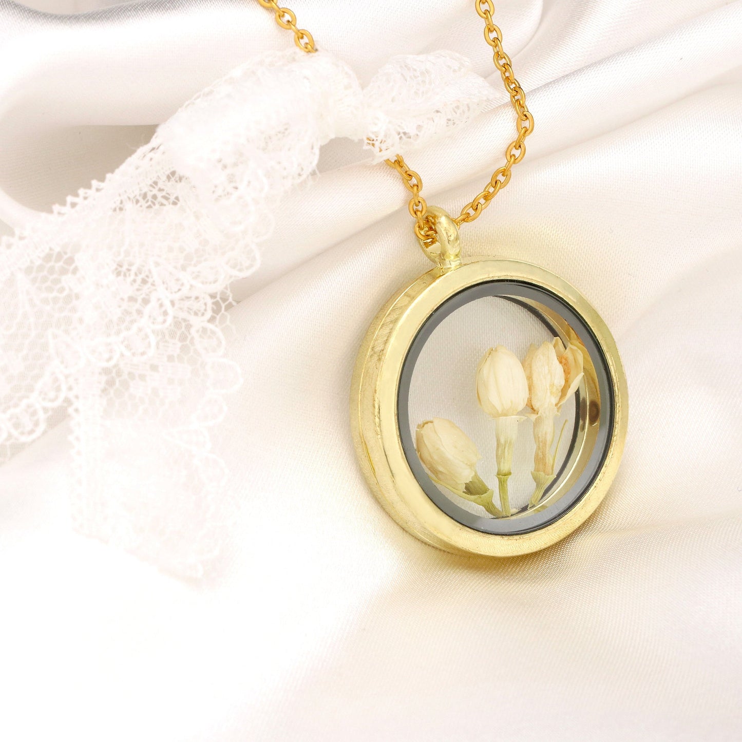 Genuine Yasmine Blossoms Locket Chain