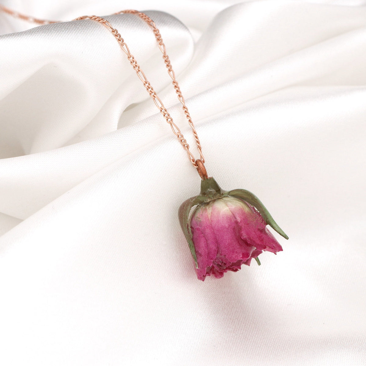 925 Sterling rose gold-plated Necklace "real Rose" K925-50