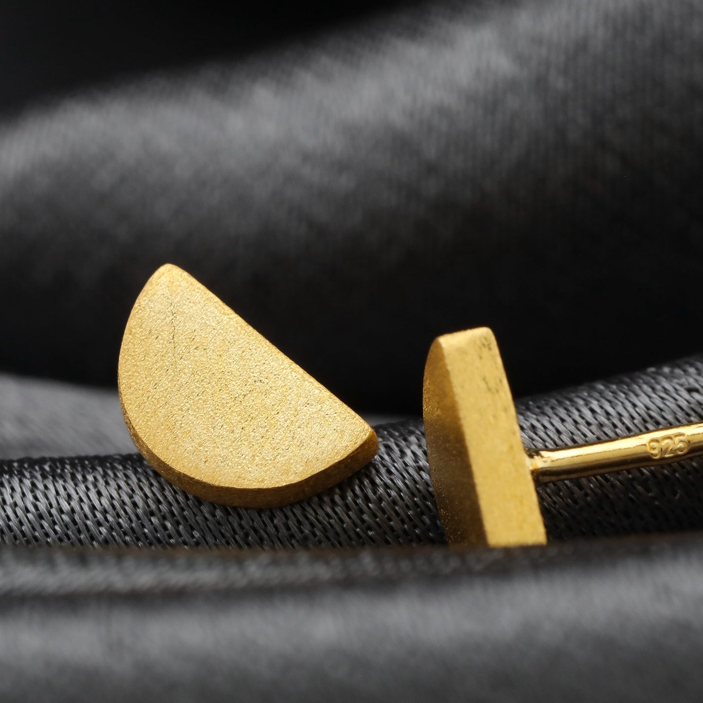 Crescent — 925 Sterling Gilded Mini Studs