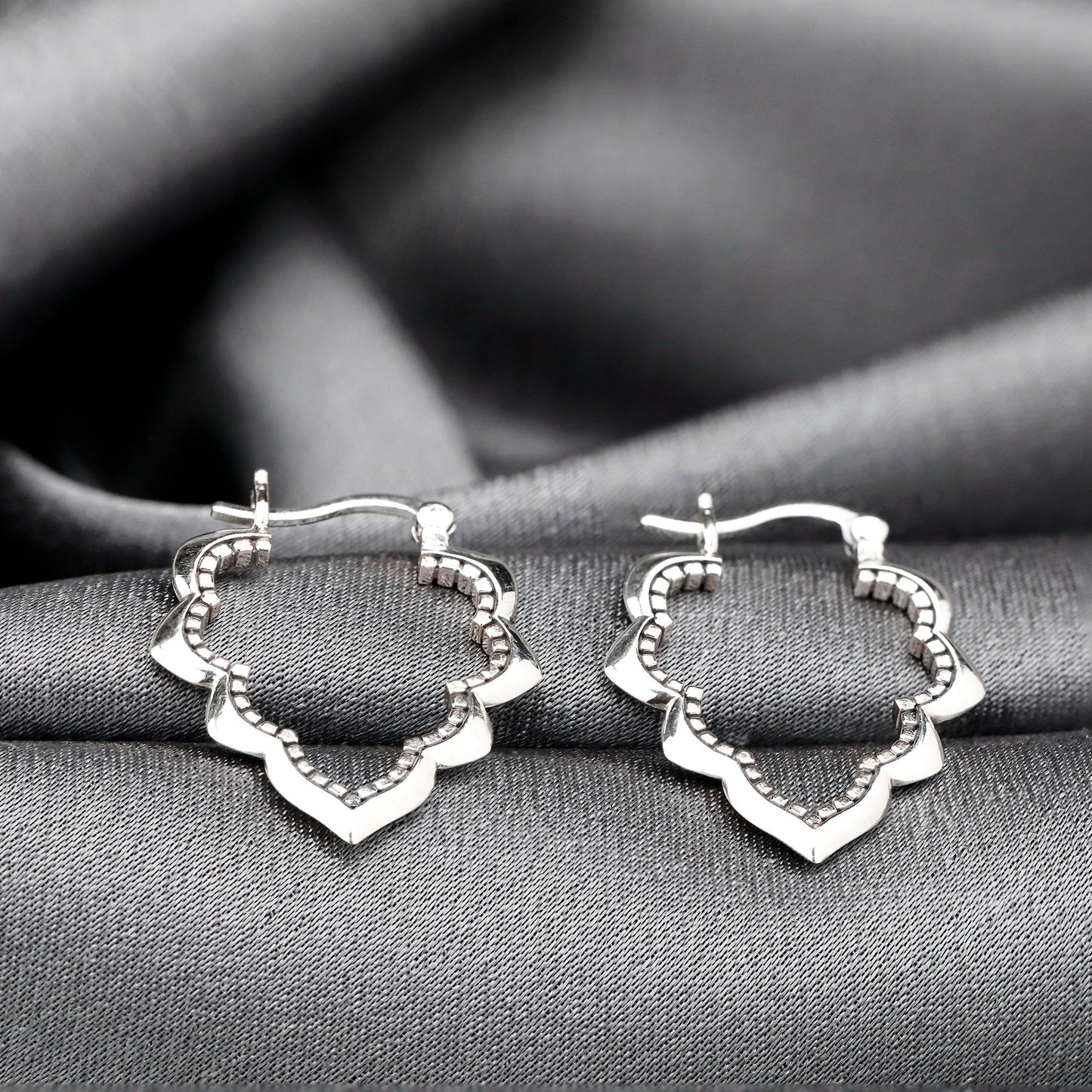Drop Aura Ornament Earrings - 925 Sterling Silver Oriental Fairytale…