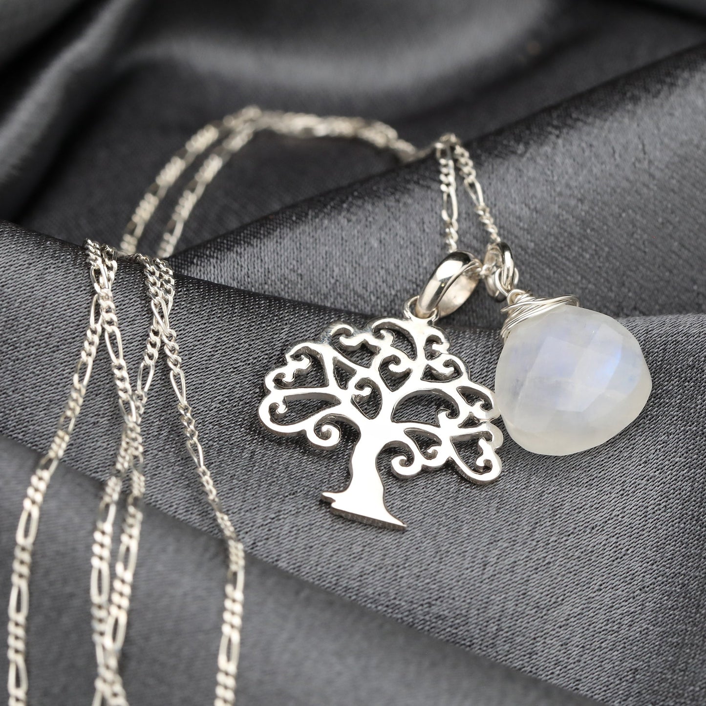 Grob & Moonstone — 925 Sterling Silver Gemstone Chain