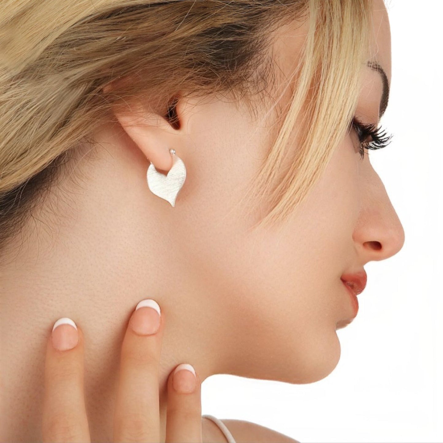 Minimalist Drop Earrings - 925 Sterling Silver Brushed Sultan 1001…